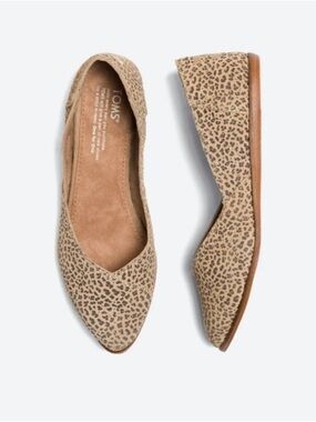 TOMS Jutti Animal Print Suede Leopard Ballet Flat Shoes Size 6!New No Box